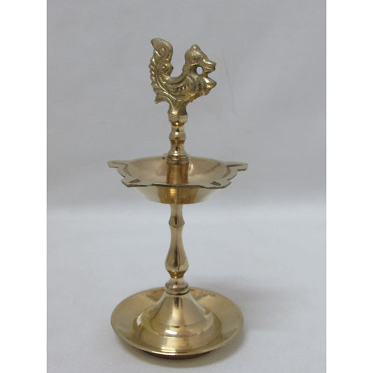 Traditional Kuthu Vilakku With Annam Finial (5 Inch)