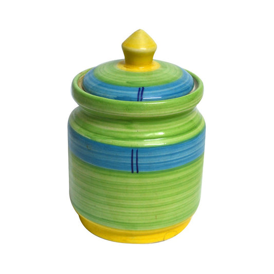Hand-Painted Ceramic Kitchen Storage Jar With Lid