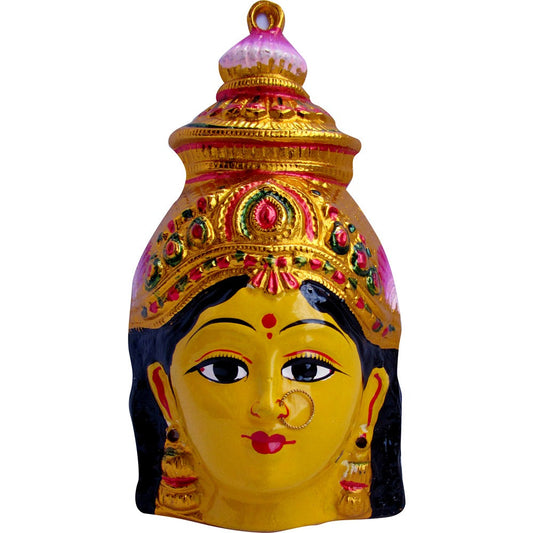 Eternal Varalakshmi Devi Face Idol – 4 Inch Pooja Decoration