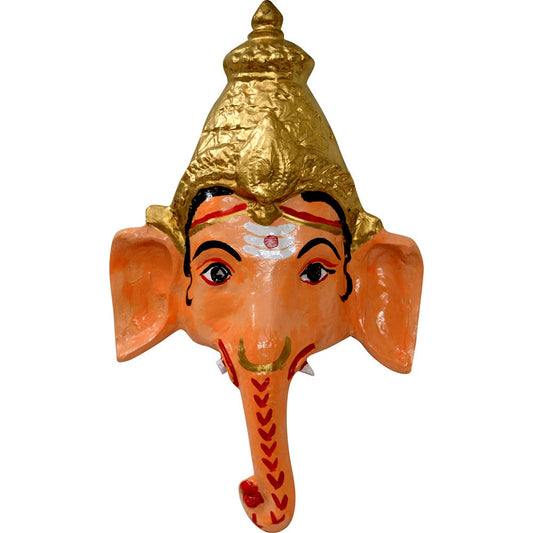 Handcrafted Ganesha Wall Mask – Traditional Clay Ganapati Face Decor
