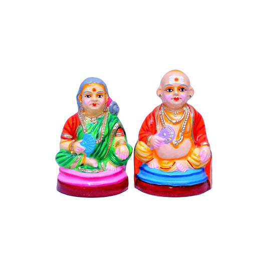 Navaratri Chettiar & Chettichi Dolls – Traditional Golu Set With Vibhuti Pattai