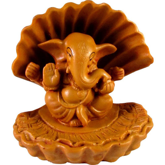 Wooden Ganesha With Tree-Like Features