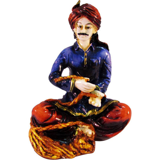 Enchanting Traditional Artisan Figurine - Man Threading Rope