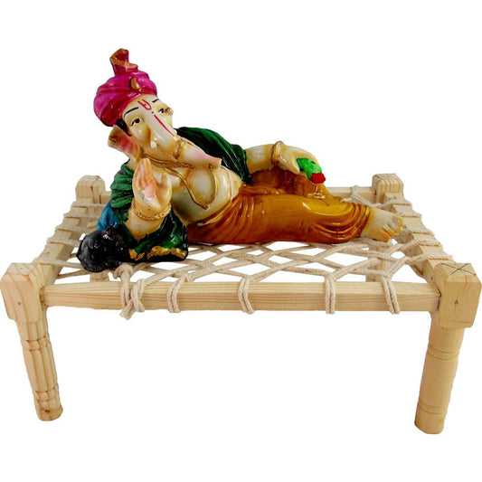 Enchanting Relaxed Blessing Ganesha On Charpai