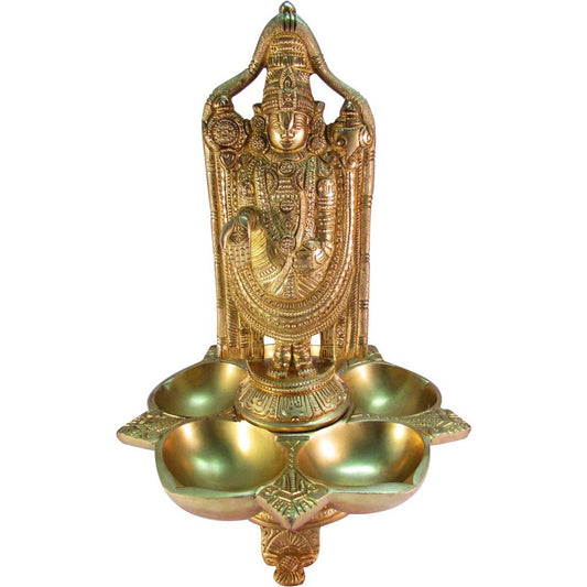 Eternal Balaji Hanging Brass Oil Lamp With Intricate Carving