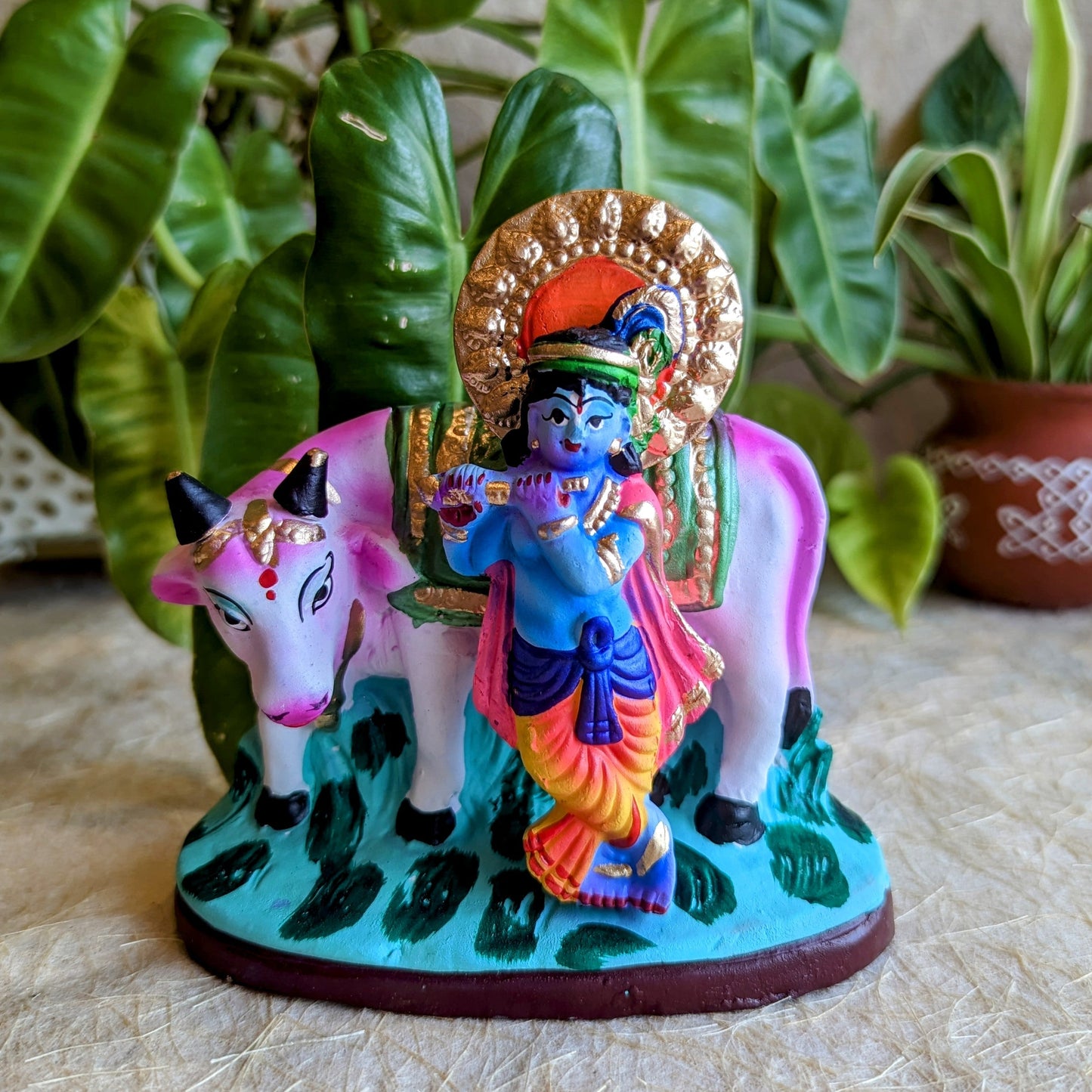 Cow Krishna Navaratri Traditional Golu Doll