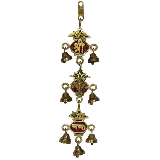 Lustre Golden Metal Hanging Trinket With Bells – Shubh Labh Design