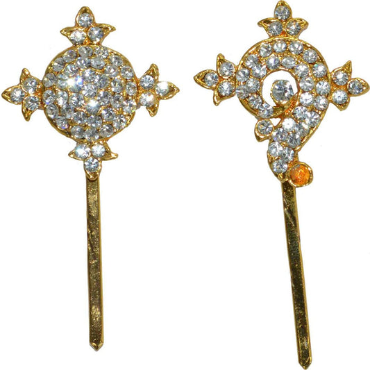 Decorative Shankha And Chakra Hairpins / Adornments