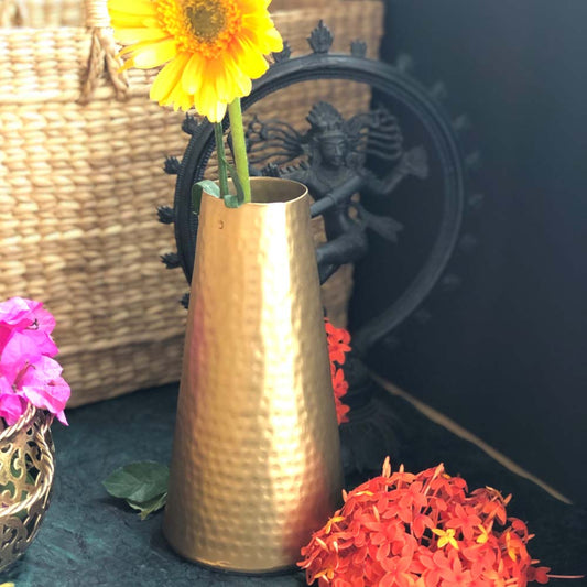 Lustre Cylindrical Flower Vase Copper Finish