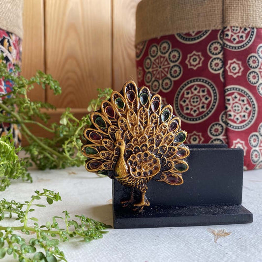 Peacock Visiting Card Holder Black