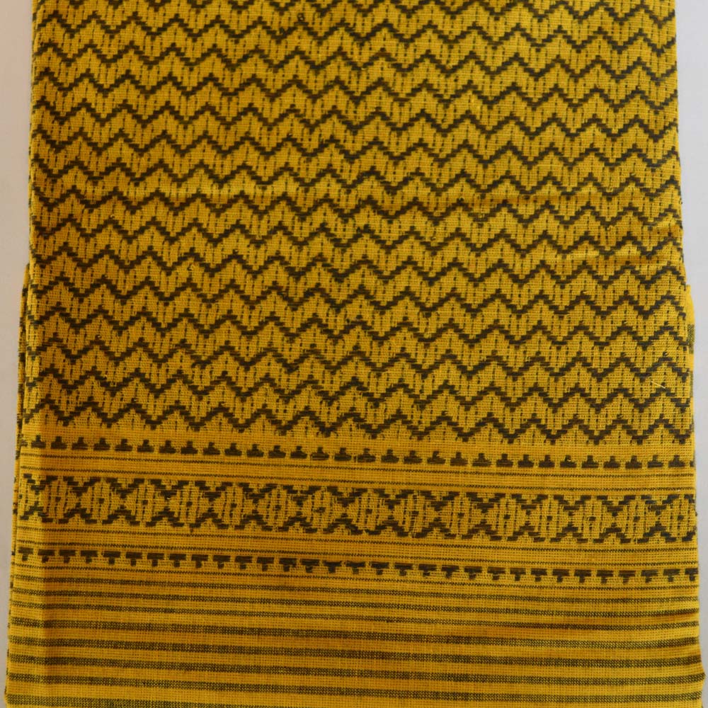 Woven Zig Zag Placement Design Blouse Bit - 1 Mtr- Yellow