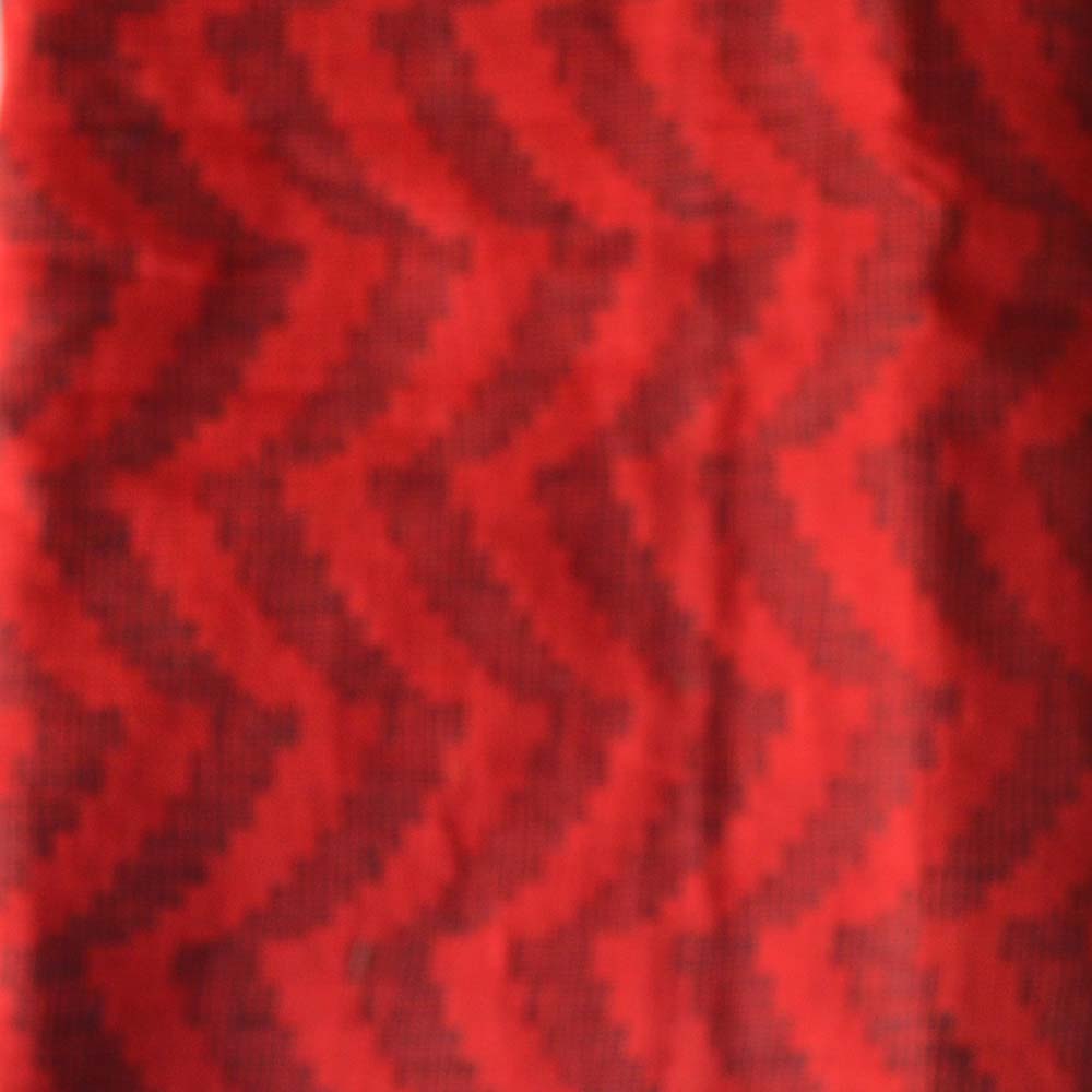 Woven Zig Zag Waves Design Blouse Bit - 1 M- Red