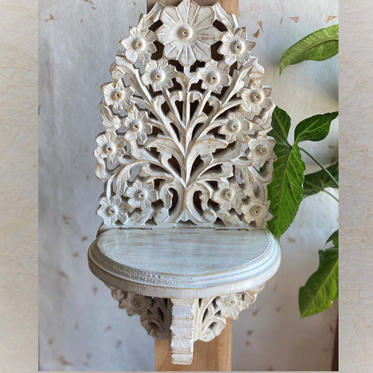 Enduring Blooming Flower Carving Wall Bracket Medi