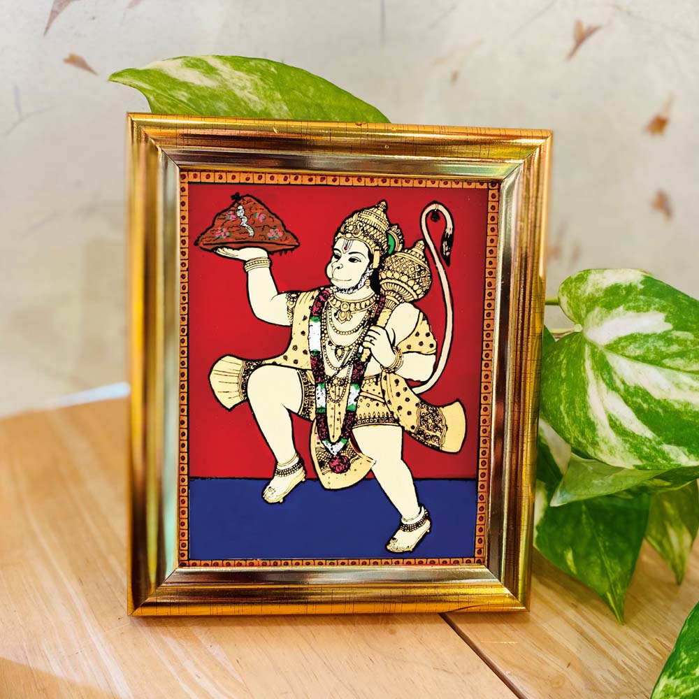 Tanjore Print Hanuman Frame