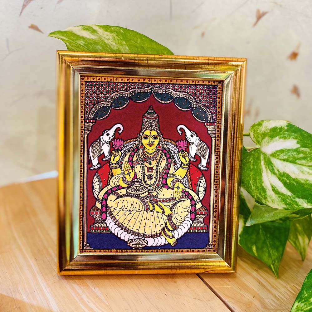 Tanjore Print Geja Lakshmi Frame
