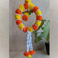 Floral Ring With Parrot - Red And Yellow