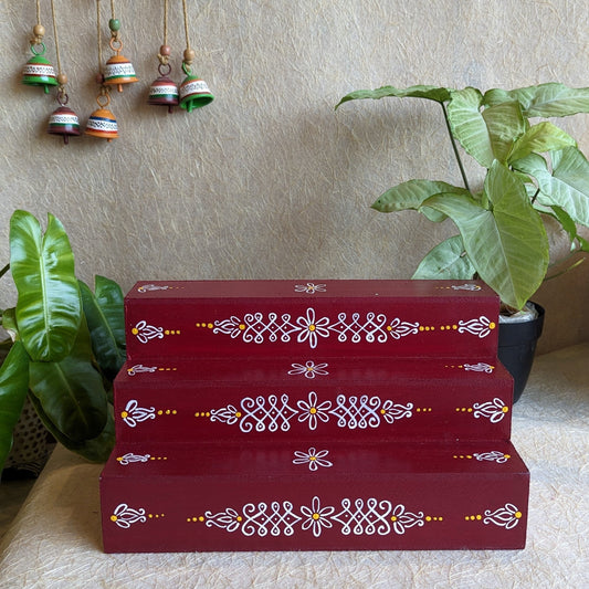 Three-Steps Golu Padi - Maroon