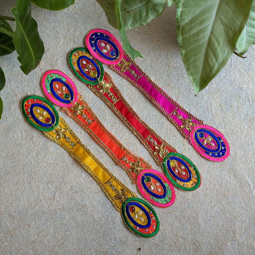 Handcrafted Yellow Peacock Feather Dupatta with intricate embroidery and embellishments, measuring 12 inches, ideal for temple decor.