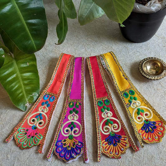 Rani Pink Decorative Dupatta with Floral Motifs and Golden Embellishments – 16