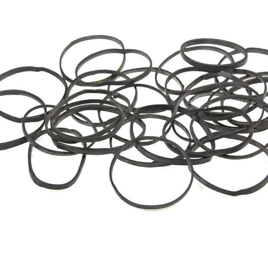Set of 12 black disco rubber bands, strong and stretchable, suitable for hairstyling and organizational use