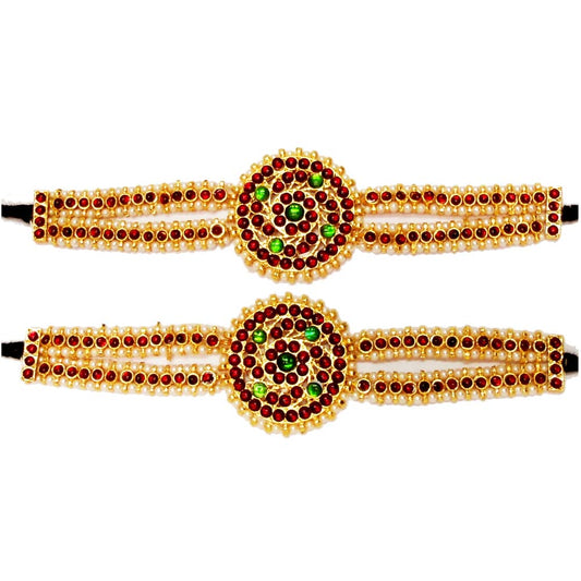 Temple Jewelry Baju Band Vanki With Kemp & Pearls