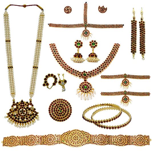 Temple Jewelry Arangetram Set With Kemp