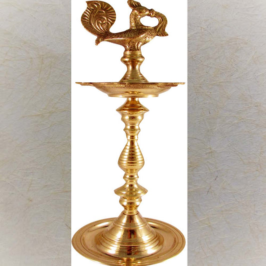 Eternal Annam Lamp – Brass Oil Lamp with Peacock Design for Rituals
