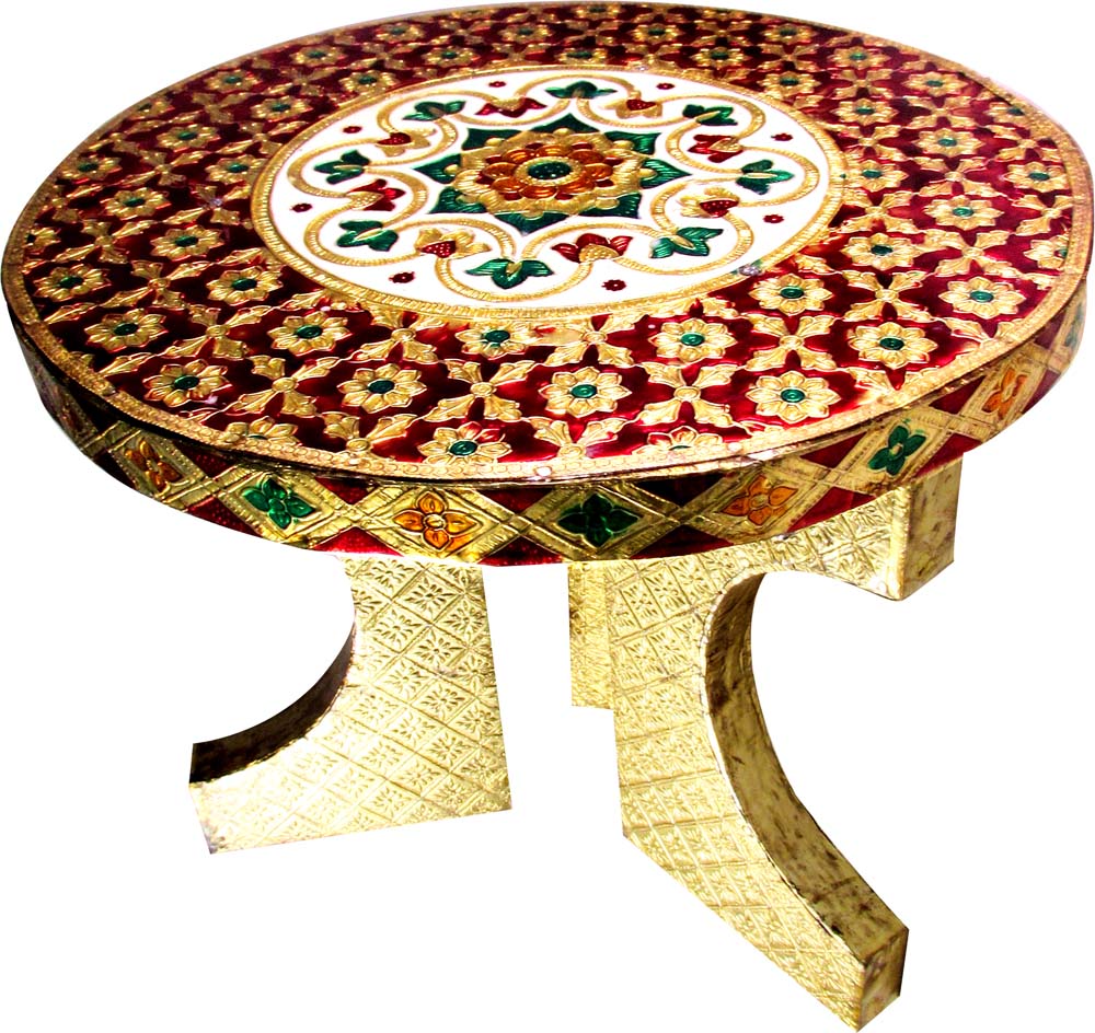 Silvery White Metal Golden Meena Mukali