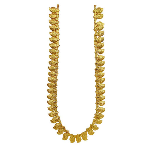 Temple Jewelry Long Necklace With Kemp & Pearls