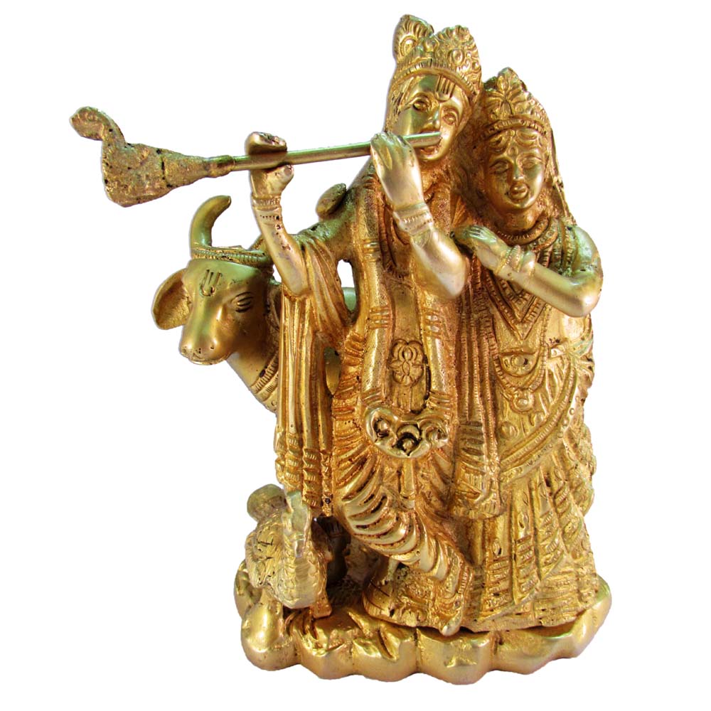 Eternal Radha Krishna With Cow