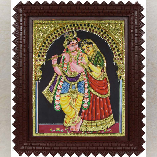 Radha Krishna Playing Flute - 8X10