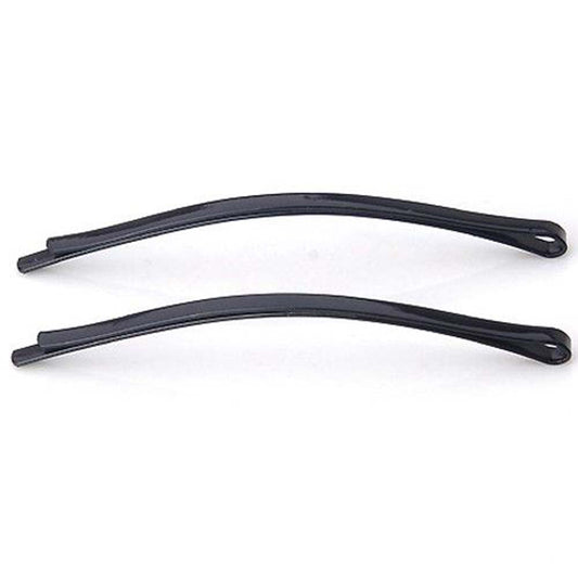 Set of 12 small black hairpins with a sleek and curved design for securing hairstyles