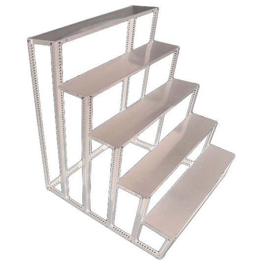 5-Step Navarathri Golu Stand made of durable metal for doll and festival displays.