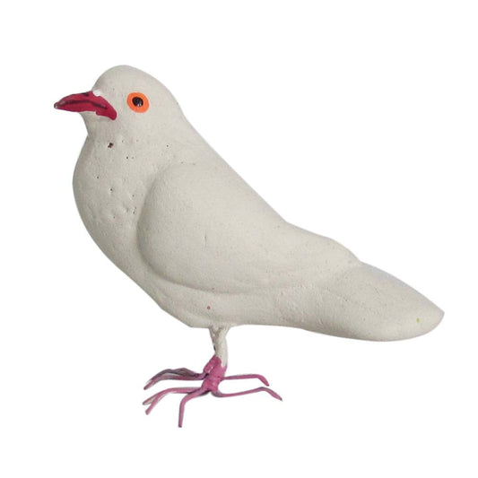 Handcrafted Navaratri Golu white dove figurine with intricate minimal detailing, ideal for festive displays.